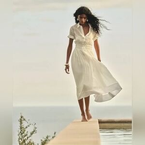 J. Crew Women's Shirtdress In Chiffon White Sz 00